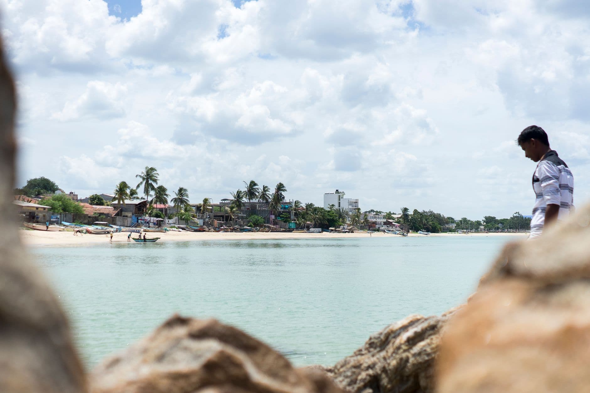 Calm turquoise water on the Trincomalee coast