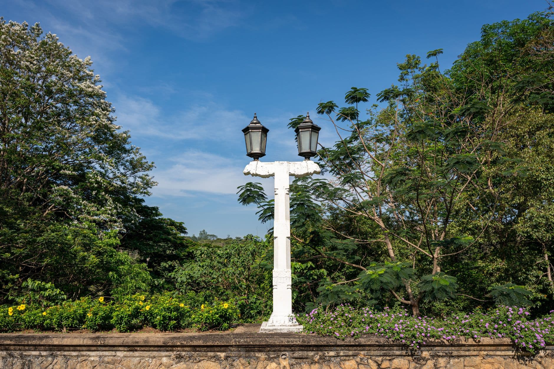 Ornamental gardens in the green hills around Kandy