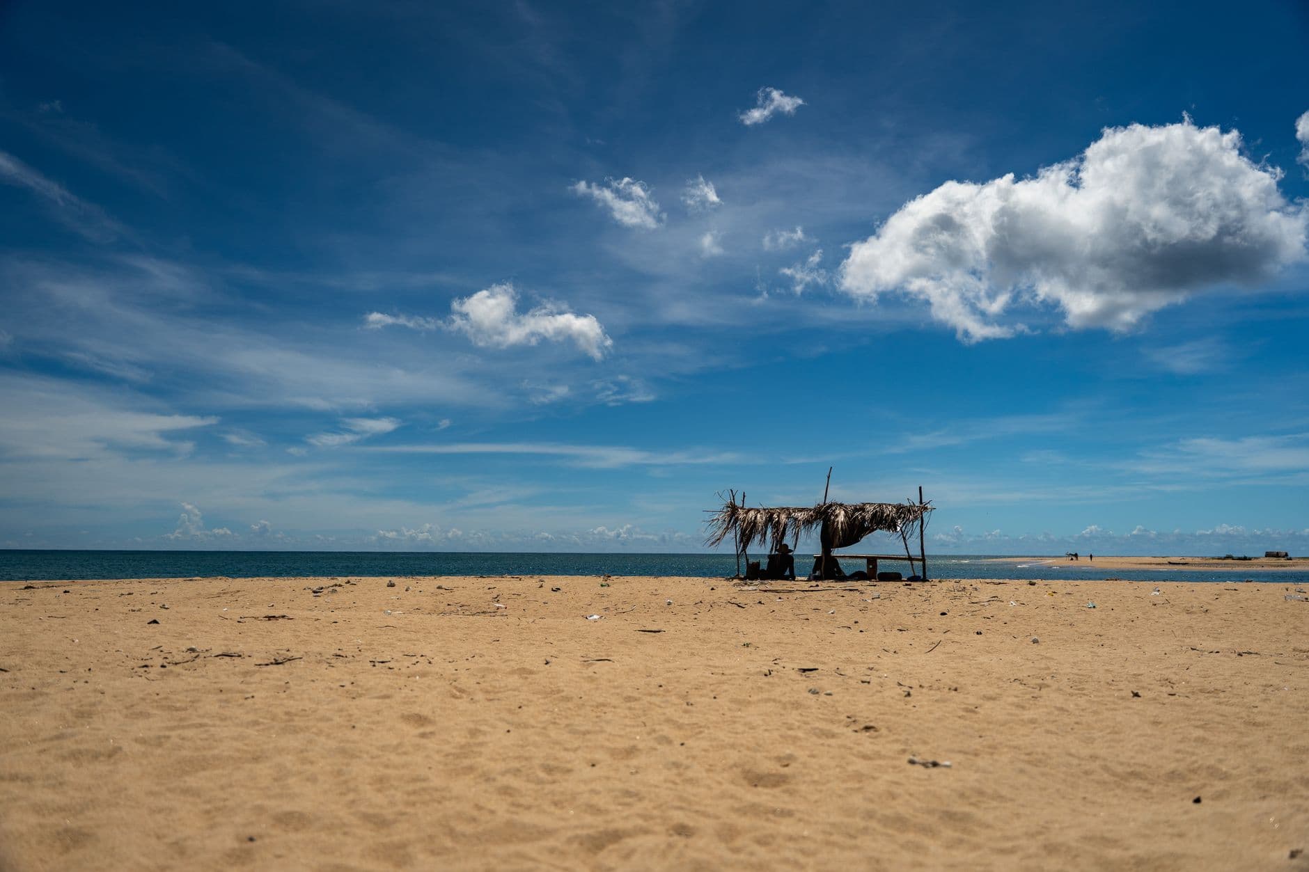 White sand running north along Nilaveli beach