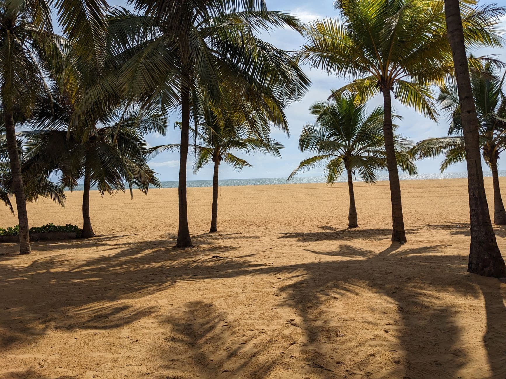 Sunny south-coast beach in December