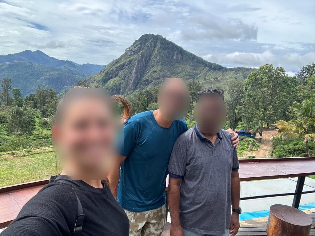 Sri Lanka coast and culture travel photo with faces blurred